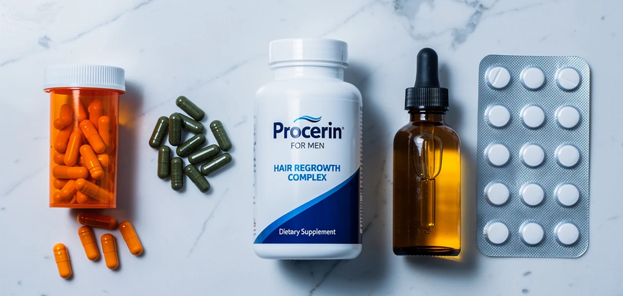 Hair loss treatment alternatives — supplements, capsules, serum, and tablets compared
